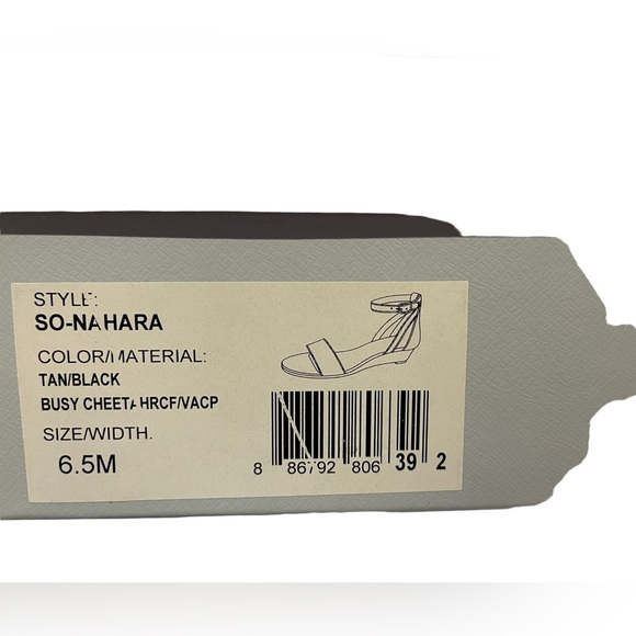 Sole Society - cheetah print leather sandal / wedge - NWT / NIB - size 6.5M - Picture 6 of 7